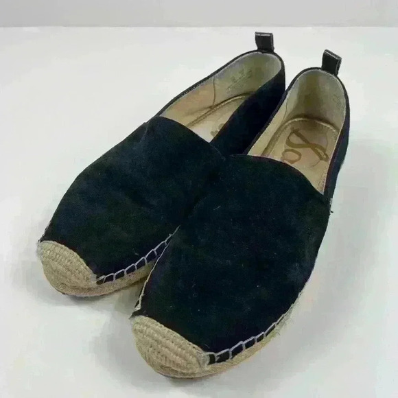 Sam Edelman Womens Carrin Platform Espadrille Slip-On Black Suede 8 Sandal Shoe - Picture 14 of 15